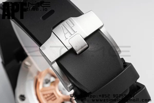AP Royal Oak Offshore 42mm Black Ceramic APF 1:1 Best Edition Black Textured Dial on SS Bracelet A4404 - Super Clone Watch | 1:1 Best Version