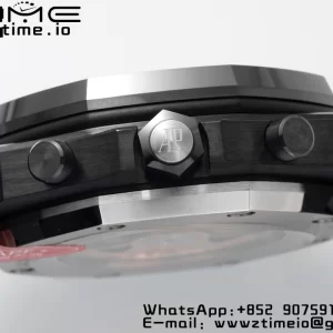 AP Royal Oak Offshore 42mm Black Ceramic APF 1:1 Best Edition Black Textured Dial on SS Bracelet A4404 - Super Clone Watch | 1:1 Best Version