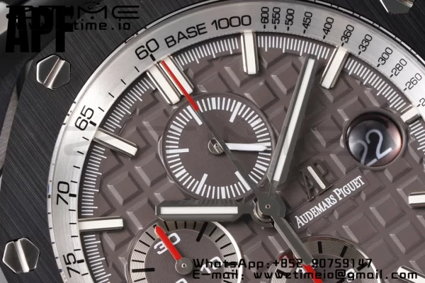 AP Royal Oak Offshore 44mm Black Ceramic APF 1:1 Best Edition Gray Dial on Black Rubber Strap A3126 - Super Clone Watch | 1:1 Best Version