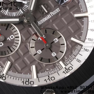 AP Royal Oak Offshore 44mm Black Ceramic APF 1:1 Best Edition Gray Dial on Black Rubber Strap A3126 - Super Clone Watch | 1:1 Best Version