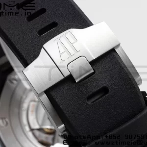 AP Royal Oak Offshore 44mm Black Ceramic APF 1:1 Best Edition Gray Dial on Black Rubber Strap A3126 - Super Clone Watch | 1:1 Best Version