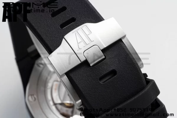 AP Royal Oak Offshore 44mm Black Ceramic APF 1:1 Best Edition Gray Dial on Black Rubber Strap A3126 - Super Clone Watch | 1:1 Best Version