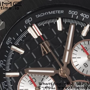 AP Royal Oak Offshore 43mm RG Black Ceramic Bezel APF 1:1 Best Edition Black/Silver Dial on Black Rubber Strap A4401 - Super Clone Watch | 1:1 Best Version