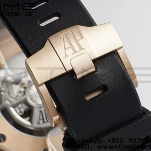 AP Royal Oak Offshore 43mm RG Black Ceramic Bezel APF 1:1 Best Edition Black/Silver Dial on Black Rubber Strap A4401 - Super Clone Watch | 1:1 Best Version