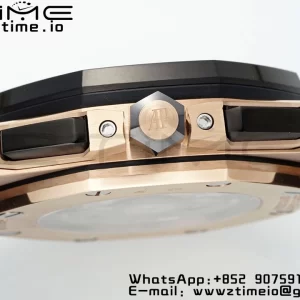 AP Royal Oak Offshore 43mm RG Black Ceramic Bezel APF 1:1 Best Edition Black/Silver Dial on Black Rubber Strap A4401 - Super Clone Watch | 1:1 Best Version