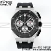 AP Royal Oak Offshore 43mm SS Schwarz Keramik Lünette APF 1:1 Best Edition Schwarz/Silber Zifferblatt auf schwarzem Kautschukband A4401 - Super Clone Watch | 1:1 Best Version