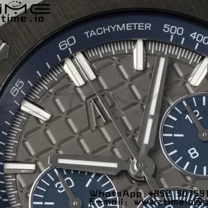 AP Royal Oak Offshore 43mm SS Black Ceramic Bezel APF 1:1 Best Edition Gray/Blue Dial on Gray Rubber Strap A4401 - Super Clone Watch | 1:1 Best Version