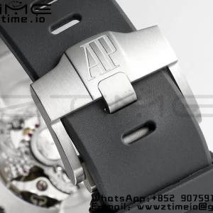 AP Royal Oak Offshore 43mm SS Black Ceramic Bezel APF 1:1 Best Edition Gray/Blue Dial on Gray Rubber Strap A4401 - Super Clone Watch | 1:1 Best Version