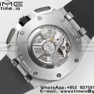 AP Royal Oak Offshore 43mm SS Black Ceramic Bezel APF 1:1 Best Edition Gray/Blue Dial on Gray Rubber Strap A4401 - Super Clone Watch | 1:1 Best Version