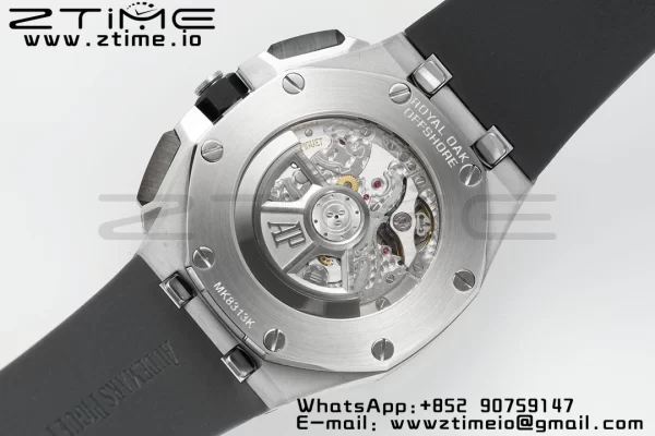 AP Royal Oak Offshore 43mm SS Black Ceramic Bezel APF 1:1 Best Edition Gray/Blue Dial on Gray Rubber Strap A4401 - Super Clone Watch | 1:1 Best Version