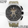 AP ロイヤルオーク オフショア 43mm SS ブラックセラミックベゼル APF 1:1 ベストエディション ブラウンダイアル ブラウンラバーストラップ A4401 - スーパークローンウォッチ｜1:1 ベストバージョン