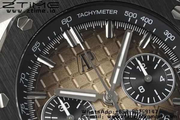 AP Royal Oak Offshore 43mm SS Black Ceramic Bezel APF 1:1 Best Edition Brown Dial on Brown Rubber Strap A4401 - Super Clone Watch | 1:1 Best Version