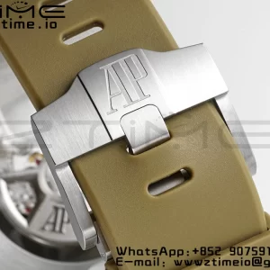 AP Royal Oak Offshore 43mm SS Black Ceramic Bezel APF 1:1 Best Edition Brown Dial on Brown Rubber Strap A4401 - Super Clone Watch | 1:1 Best Version