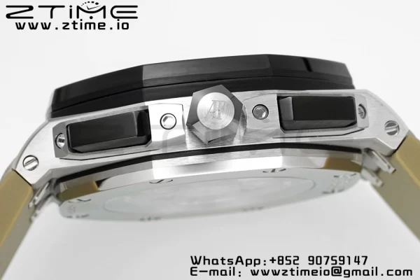 AP Royal Oak Offshore 43mm SS Black Ceramic Bezel APF 1:1 Best Edition Brown Dial on Brown Rubber Strap A4401 - Super Clone Watch | 1:1 Best Version