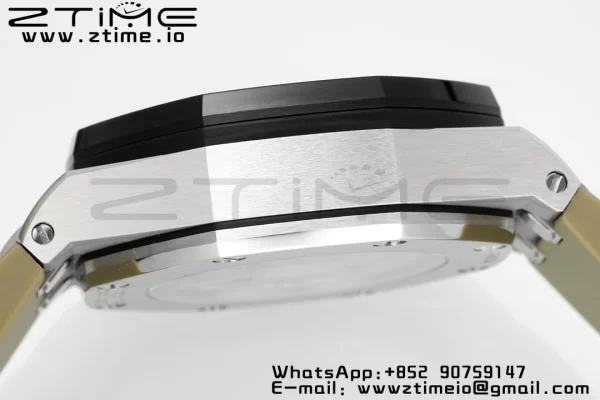 AP Royal Oak Offshore 43mm SS Black Ceramic Bezel APF 1:1 Best Edition Brown Dial on Brown Rubber Strap A4401 - Super Clone Watch | 1:1 Best Version