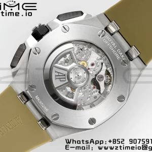 AP Royal Oak Offshore 43mm SS Black Ceramic Bezel APF 1:1 Best Edition Brown Dial on Brown Rubber Strap A4401 - Super Clone Watch | 1:1 Best Version
