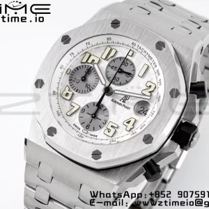 AP Royal Oak Offshore 42mm White Dial APF 1:1 Best Edition on SS Bracelet A3126 - Super Clone Watch | 1:1 Best Version