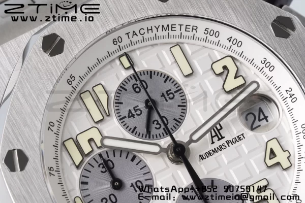 AP Royal Oak Offshore 42mm White Dial APF 1:1 Best Edition on SS Bracelet A3126 - Super Clone Watch | 1:1 Best Version