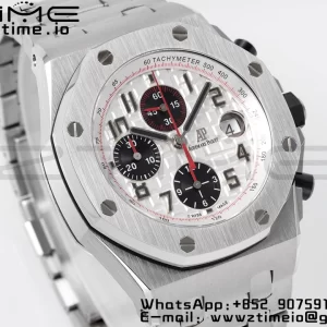 AP Royal Oak Offshore 42mm White Dial APF 1:1 Best Edition on SS Bracelet A3126 - Super Clone Watch | 1:1 Best Version