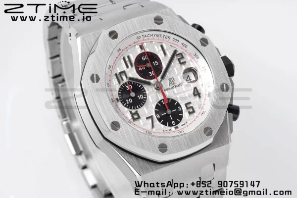 AP Royal Oak Offshore 42mm White Dial APF 1:1 Best Edition on SS Bracelet A3126 - Super Clone Watch | 1:1 Best Version