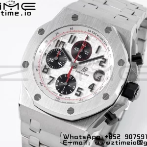 AP Royal Oak Offshore 42mm White Dial APF 1:1 Best Edition on SS Bracelet A3126 - Super Clone Watch | 1:1 Best Version