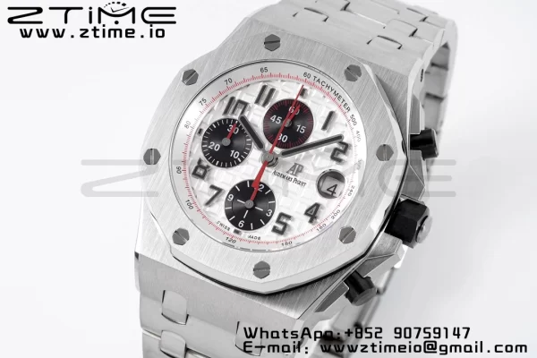 AP Royal Oak Offshore 42mm White Dial APF 1:1 Best Edition on SS Bracelet A3126 - Super Clone Watch | 1:1 Best Version