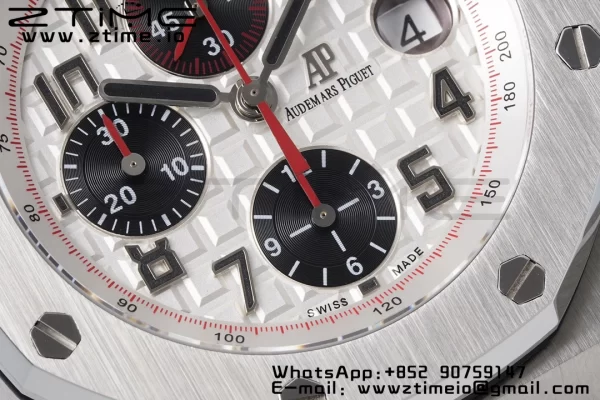 AP Royal Oak Offshore 42mm White Dial APF 1:1 Best Edition on SS Bracelet A3126 - Super Clone Watch | 1:1 Best Version