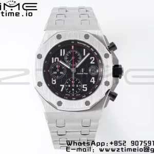 AP Royal Oak Offshore 42mm Gray/Black Dial APF 1:1 Best Edition on SS Bracelet A3126 - Super Clone Watch | 1:1 Best Version