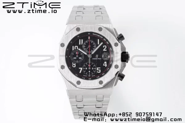 AP Royal Oak Offshore 42mm Gray/Black Dial APF 1:1 Best Edition on SS Bracelet A3126 - Super Clone Watch | 1:1 Best Version