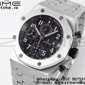 AP Royal Oak Offshore 42mm Gray/Black Dial APF 1:1 Best Edition on SS Bracelet A3126 - Super Clone Watch | 1:1 Best Version