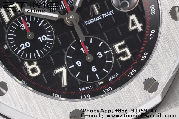 AP Royal Oak Offshore 42mm Gray/Black Dial APF 1:1 Best Edition on SS Bracelet A3126 - Super Clone Watch | 1:1 Best Version