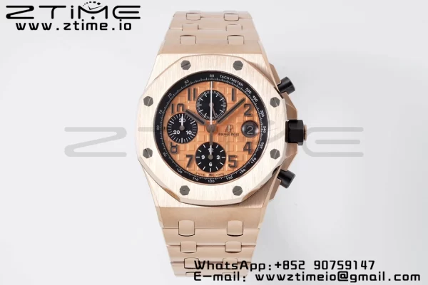 AP Royal Oak Offshore 42mm RG Dial APF 1:1 Best Edition on RG Bracelet A3126 - Super Clone Watch | 1:1 Best Version