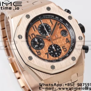 AP Royal Oak Offshore 42mm RG Dial APF 1:1 Best Edition on RG Bracelet A3126 - Super Clone Watch | 1:1 Best Version
