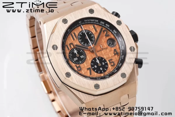 AP Royal Oak Offshore 42mm RG Dial APF 1:1 Best Edition on RG Bracelet A3126 - Super Clone Watch | 1:1 Best Version