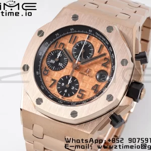 AP Royal Oak Offshore 42mm RG Dial APF 1:1 Best Edition on RG Bracelet A3126 - Super Clone Watch | 1:1 Best Version