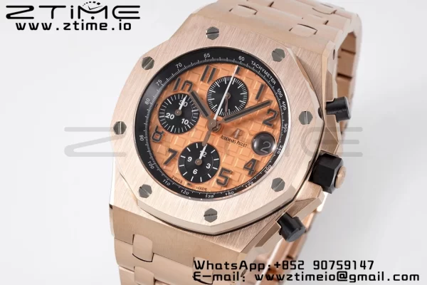 AP Royal Oak Offshore 42mm RG Dial APF 1:1 Best Edition on RG Bracelet A3126 - Super Clone Watch | 1:1 Best Version