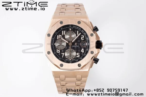 AP Royal Oak Offshore 42mm RG Gray Dial APF 1:1 Best Edition on RG Bracelet A3126 - Super Clone Watch | 1:1 Best Version