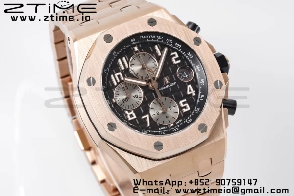 AP Royal Oak Offshore 42mm RG Gray Dial APF 1:1 Best Edition on RG Bracelet A3126 - Super Clone Watch | 1:1 Best Version