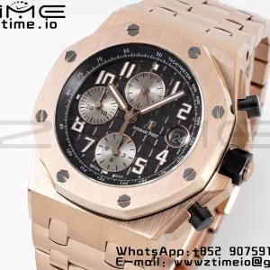 AP Royal Oak Offshore 42mm RG Gray Dial APF 1:1 Best Edition on RG Bracelet A3126 - Super Clone Watch | 1:1 Best Version