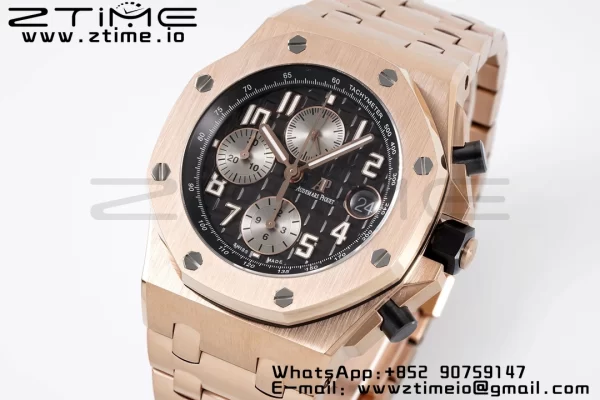 AP Royal Oak Offshore 42mm RG Gray Dial APF 1:1 Best Edition on RG Bracelet A3126 - Super Clone Watch | 1:1 Best Version