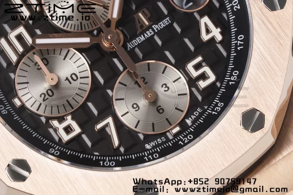 AP Royal Oak Offshore 42mm RG Gray Dial APF 1:1 Best Edition on RG Bracelet A3126 - Super Clone Watch | 1:1 Best Version