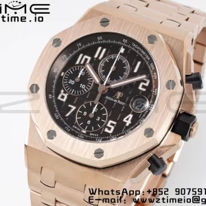 AP ロイヤルオーク オフショア 42mm RG ブラウンダイアル APF 1:1 ベストエディション RG ブレスレット A3126 - スーパークローンウォッチ｜1:1 ベストバージョン