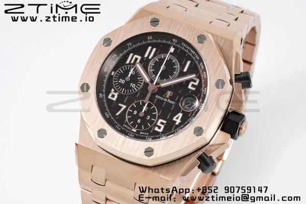 AP ロイヤルオーク オフショア 42mm RG ブラウンダイアル APF 1:1 ベストエディション RG ブレスレット A3126 - スーパークローンウォッチ｜1:1 ベストバージョン