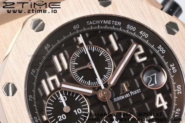 AP ロイヤルオーク オフショア 42mm RG ブラウンダイアル APF 1:1 ベストエディション RG ブレスレット A3126 - スーパークローンウォッチ｜1:1 ベストバージョン