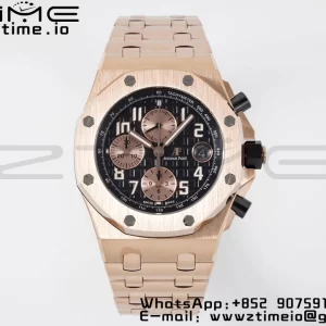 AP Royal Oak Offshore 42mm RG Black Dial APF 1:1 Best Edition on RG Bracelet A3126 - Super Clone Watch | 1:1 Best Version