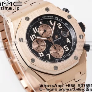 AP Royal Oak Offshore 42mm RG Black Dial APF 1:1 Best Edition on RG Bracelet A3126 - Super Clone Watch | 1:1 Best Version