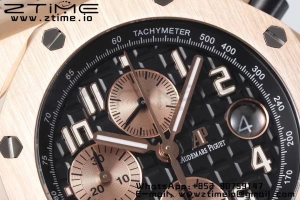 AP Royal Oak Offshore 42mm RG Black Dial APF 1:1 Best Edition on RG Bracelet A3126 - Super Clone Watch | 1:1 Best Version