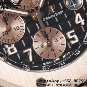 AP Royal Oak Offshore 42mm RG Black Dial APF 1:1 Best Edition on RG Bracelet A3126 - Super Clone Watch | 1:1 Best Version