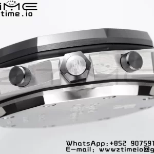 AP Royal Oak Offshore 42mm SS APF 1:1 Best Edition White Dial White Numeral Markers Ceramic Bezel on Black Rubber Strap A3126 - Super Clone Watch | 1:1 Best Version
