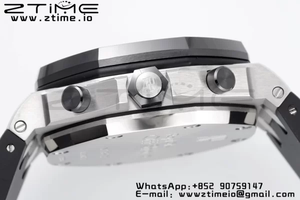 AP Royal Oak Offshore 42mm SS APF 1:1 Best Edition White Dial White Numeral Markers Ceramic Bezel on Black Rubber Strap A3126 - Super Clone Watch | 1:1 Best Version